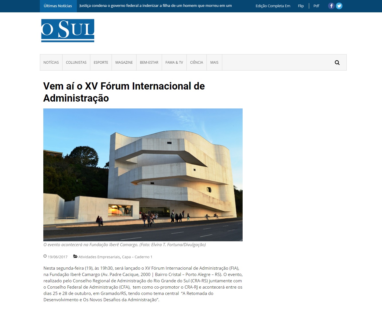 Lançamento FIA XV
